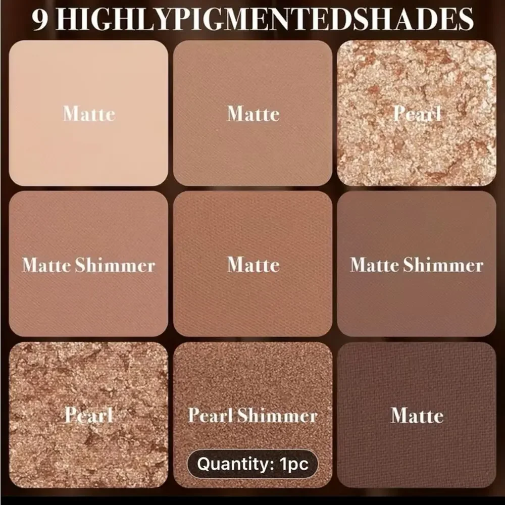 Neutral Brown 9-Color Eyeshadow Palette – Matte & Shimmer